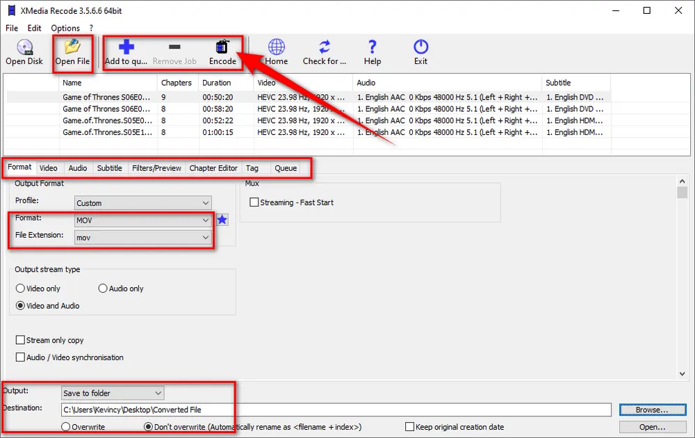 MKV to MOV Converter Windows - XMedia Recode