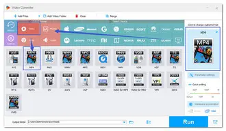 Choose MP4 as the Output Format