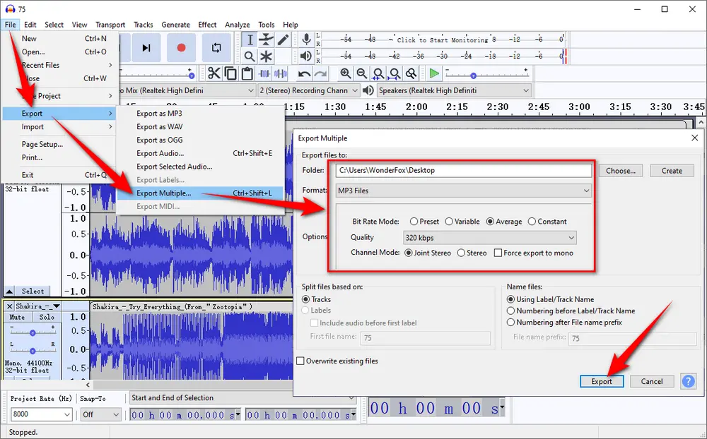 Convert MMF to MP3 with Audacity