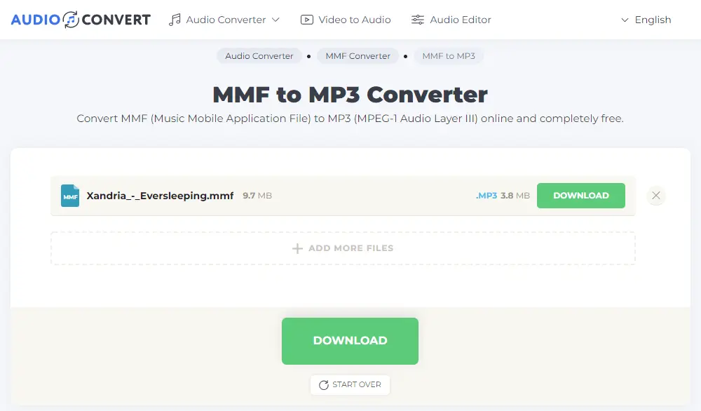 Convert MMF to MP3 Online