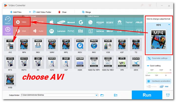 Select Export Format