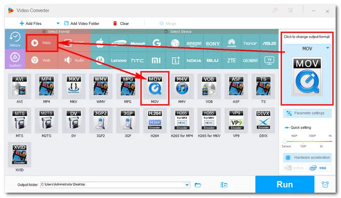 Adjust Output Settings