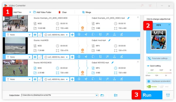 Batch Convert MOD Files to MP4