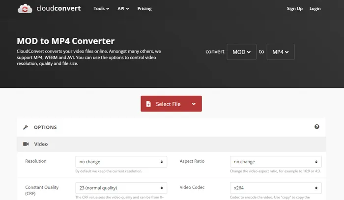 Convert MOD to MP4 Free Online
