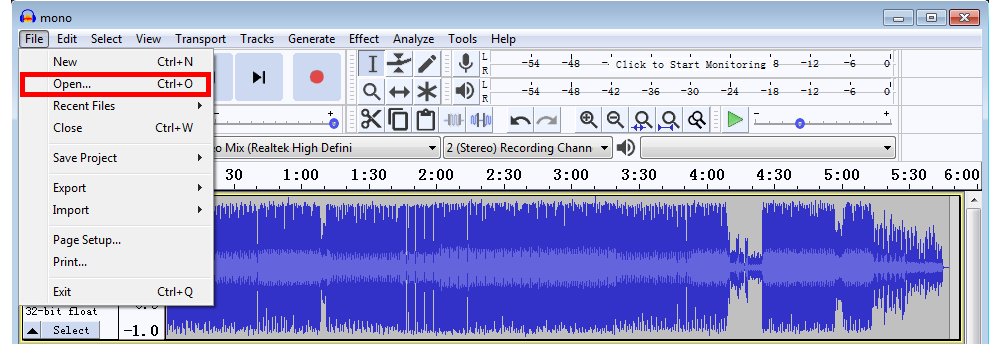 Import Mono Track