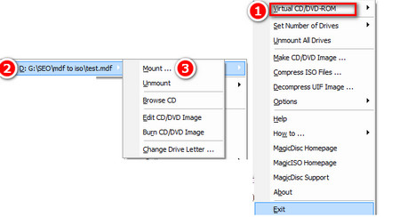 Mounting MDF Files with MagicISO