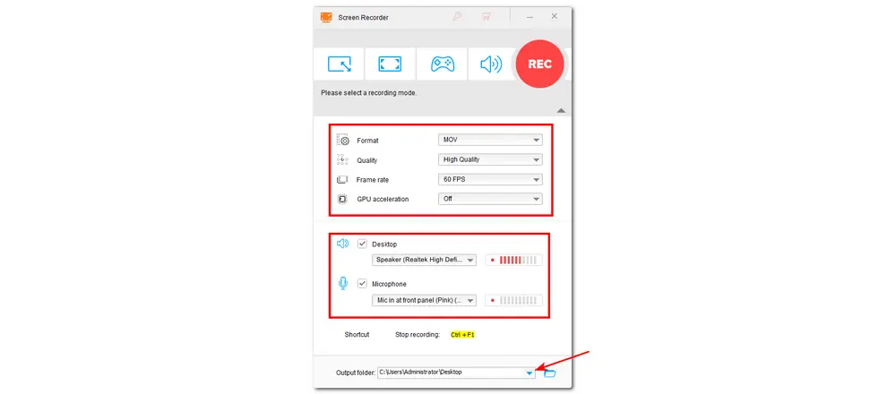 Adjust Recording Settings