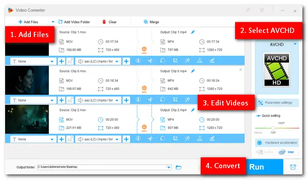 Convert MOV to AVCHD Video