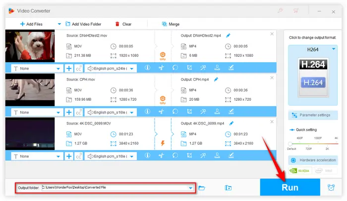 Convert MOV to H.264