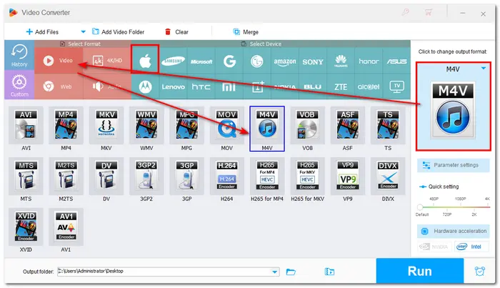 Convert MOV file to M4V