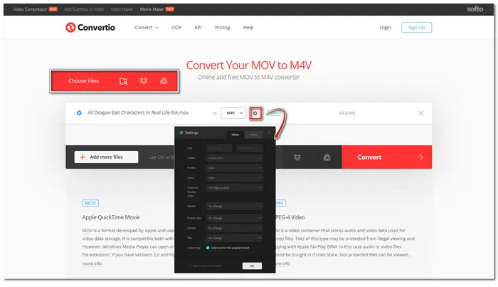 Online MOV File to M4V Converter