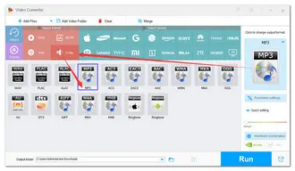 Choose MP3 as Output Format