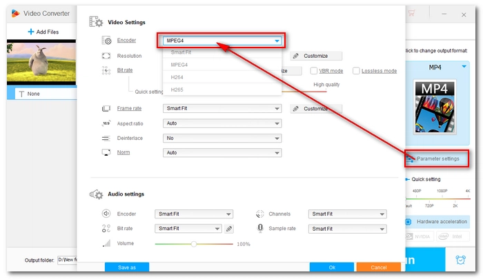 Choose MPEG4 Encoder