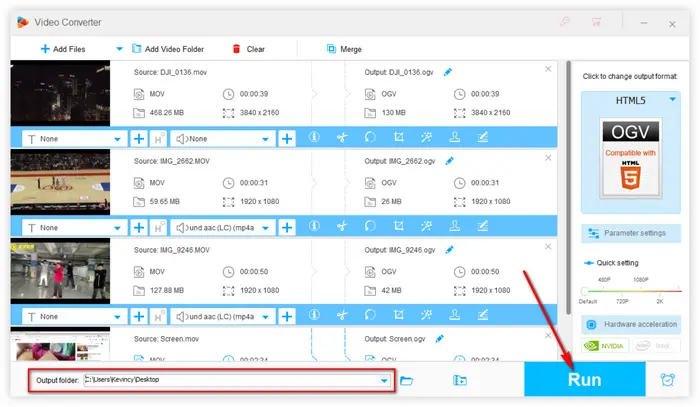 Batch Convert MOV to OGV