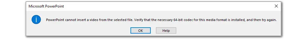 Cannot Insert MOV File into PowerPoint