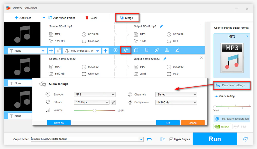 Trim, Merge, and Adjust MP2 Audio