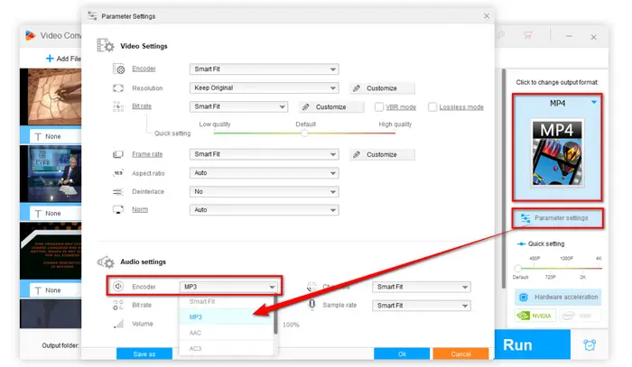 Convert MP2 Audio to MP3 in a Video