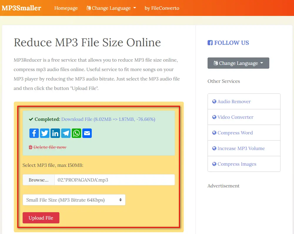 MP3 Resizer Online