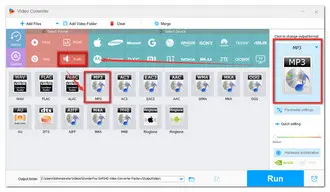 Select the MP3 output format