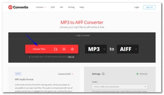 Upload MP3 to Convertio