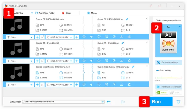 MP3 to AU Batch Converter