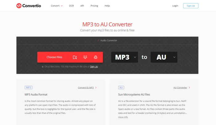 Convert MP3 to AU Online