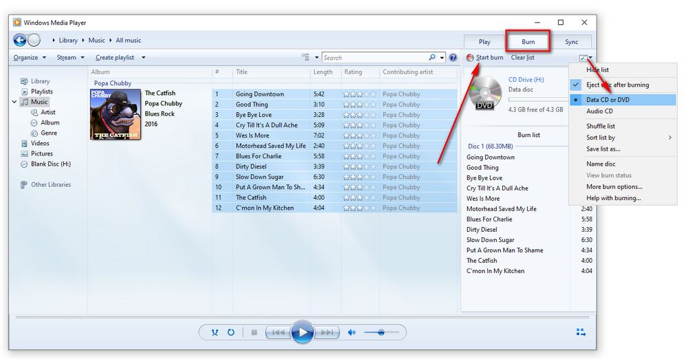 Burn MP3 to DVD Windows 10