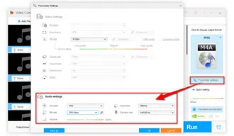 Custom Settings for MP3 Convert to M4A