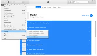 Convert MP3 to M4A in iTunes