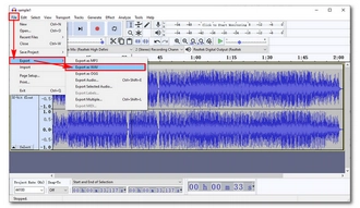 Convert MP3 to WAV with Audacity