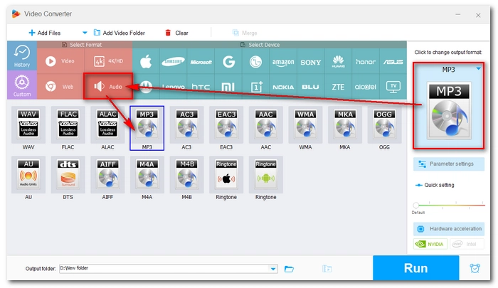 Select an Output Format