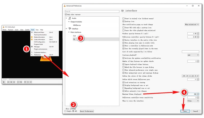 Increase Audio Volume in VLC Temporarily