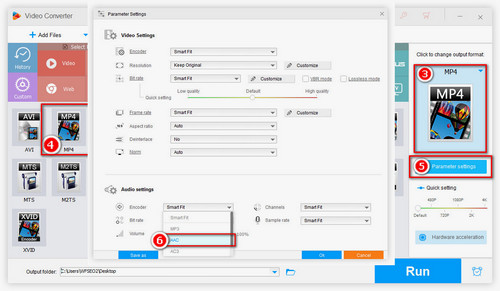 Choose the Audio Codec