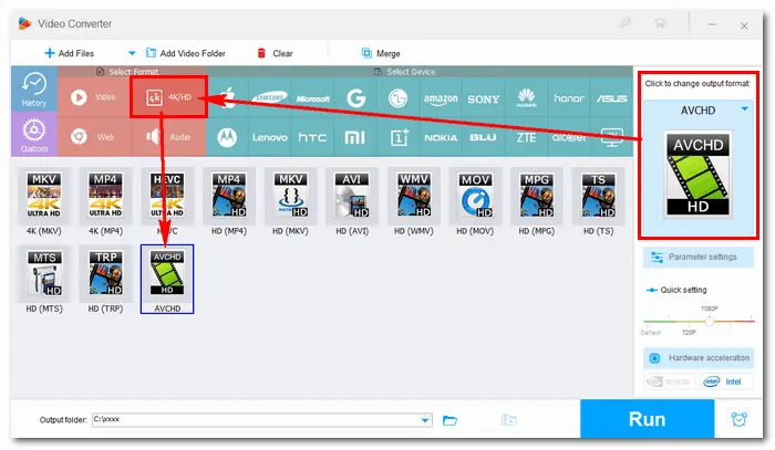 Modify Output Settings