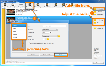 Add title to the software and customize parameters