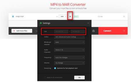 Online MP4 Video to iPhone Ringtone Maker