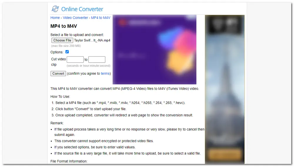 MP4 to M4V Online Converter