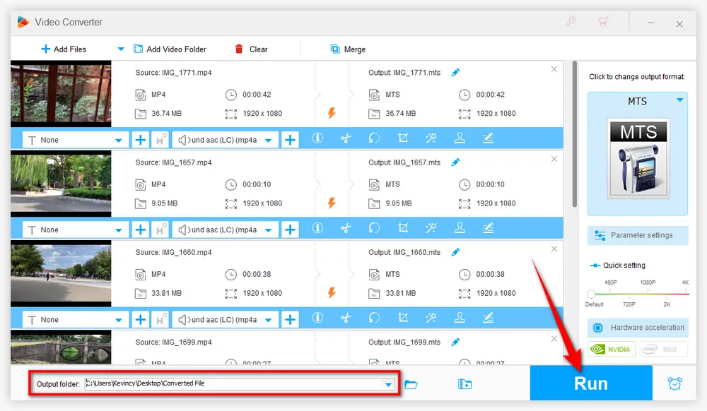 Batch Convert MP4 to MTS