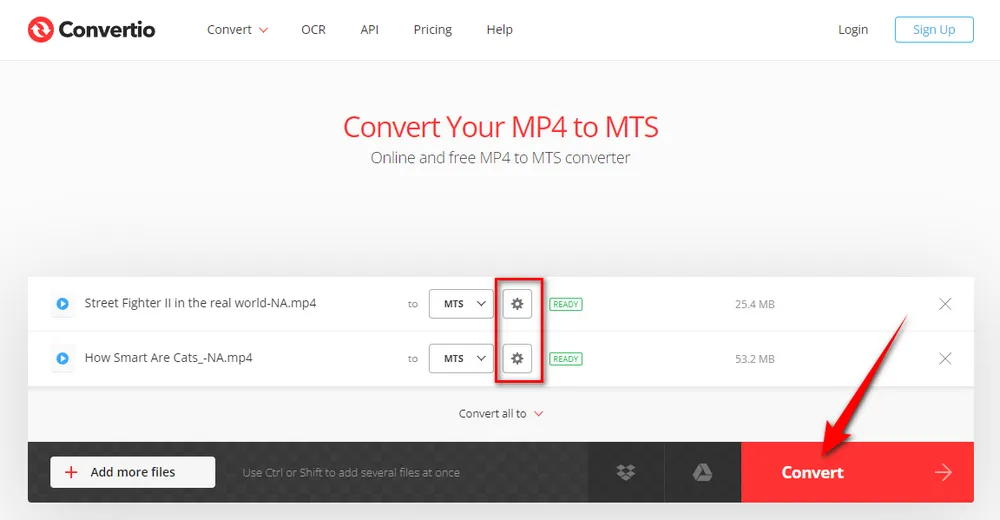 Convert MP4 to MTS Online