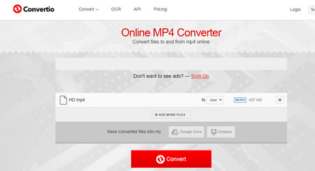 Convert MP4 video to OGV online