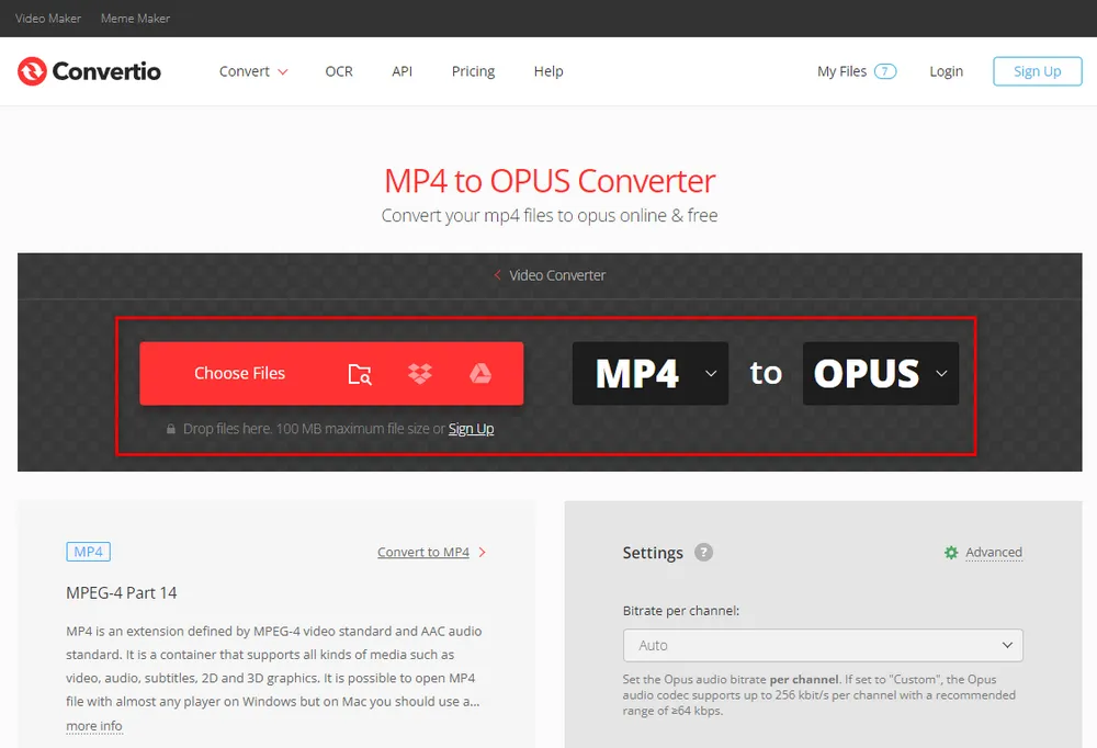 Online MP4 to Opus Converter