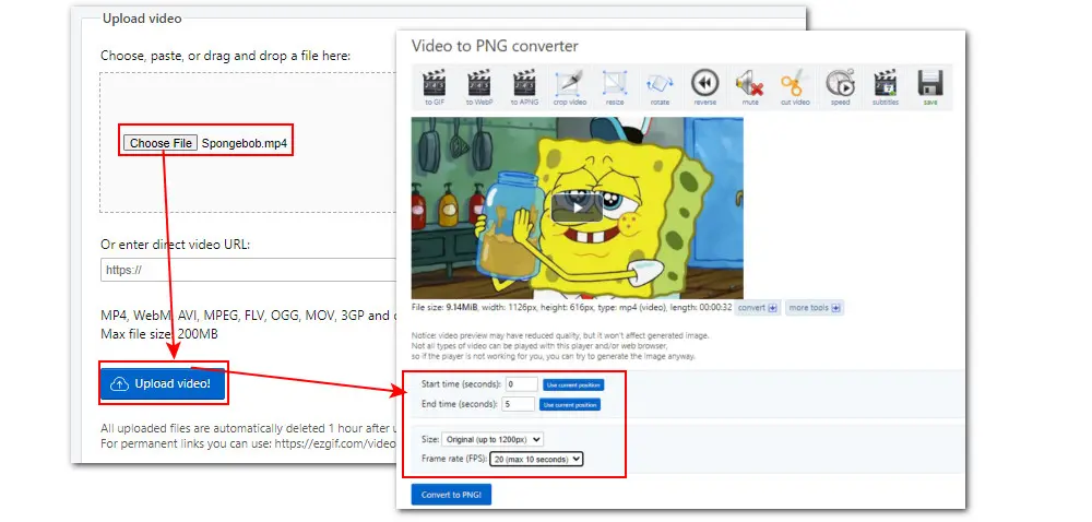 Convert MP4 to PNG Ezgif