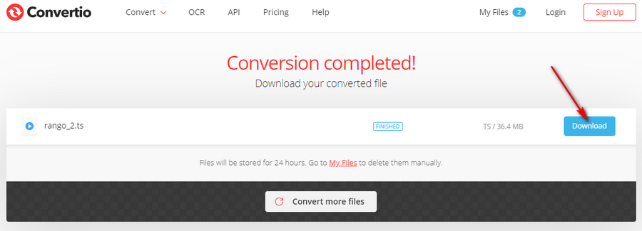 Upload, Convert and Download TS Video