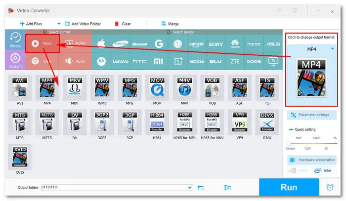 Select Output Format