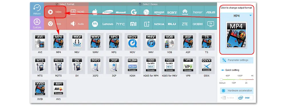 Choose Output Format