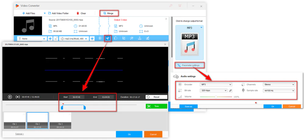 Adjust Audio Parameters Before Converting MPA