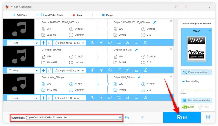 Batch Convert MPA to WAV