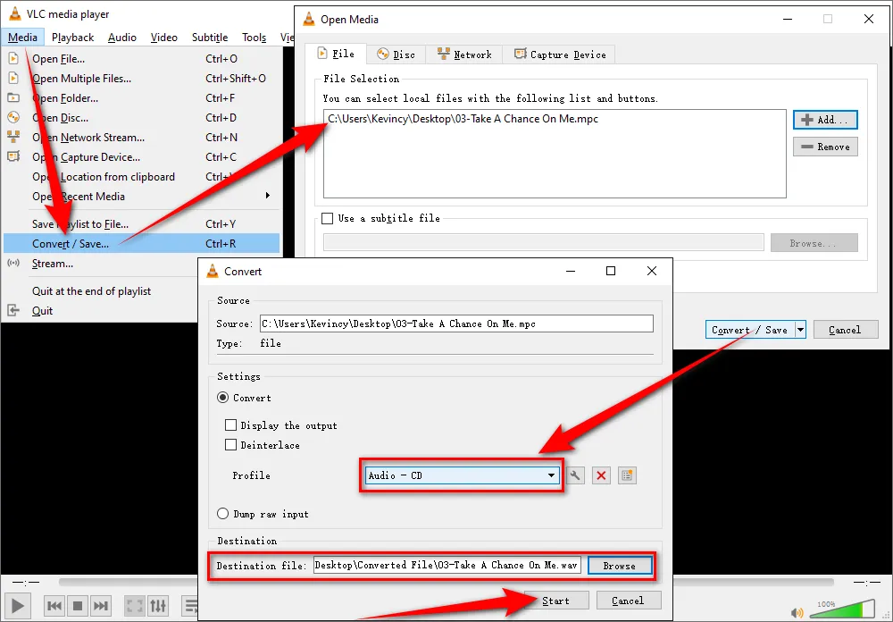 VLC Convert MPC to WAV Free