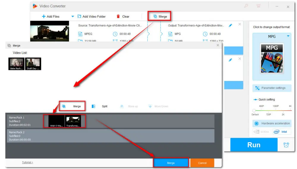 Merge MPEG Videos