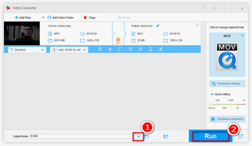 Start to convert MPEG file to iMovie